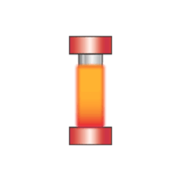 An illustration depicting the principle of resistance welding, with two electrodes clamping a central workpiece that glows intensely orange.